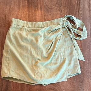 Sage green wrap skort